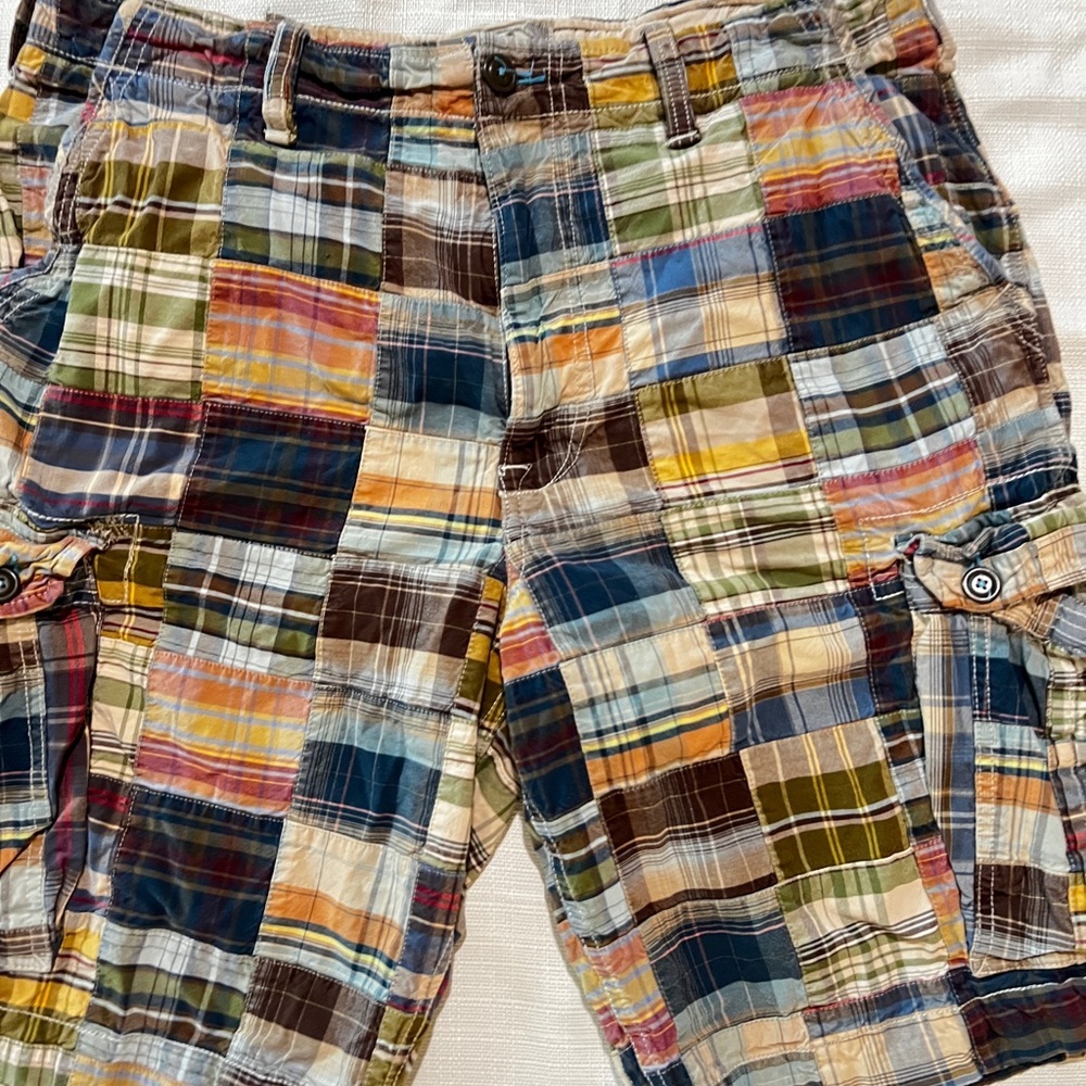 American Eagle Outfitters Vintage Colorful Plaid Cargo Multi-Pocket Shorts Sz 38 - Picture 7 of 11